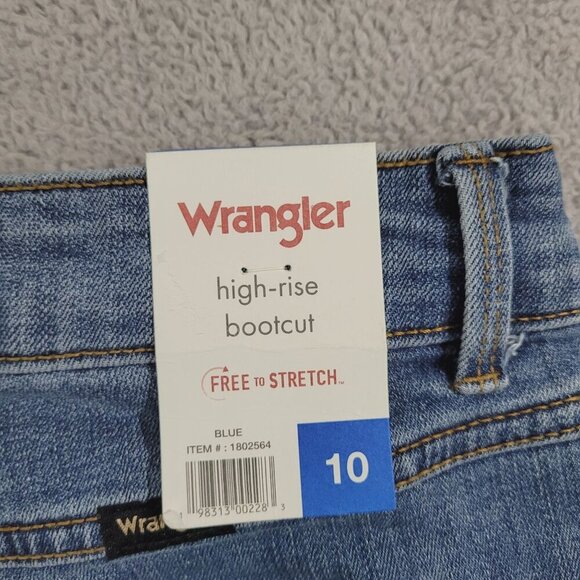 NEW Wrangler Womens Size 10 High-Rise Bootcut Jeans Blue Denim Stretch - Picture 5 of 7